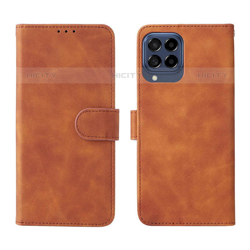 Coque Portefeuille Livre Cuir Etui Clapet L01Z pour Samsung Galaxy M53 5G Marron Plus