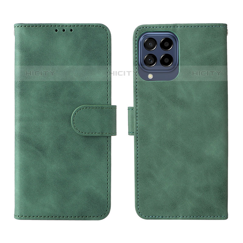 Coque Portefeuille Livre Cuir Etui Clapet L01Z pour Samsung Galaxy M53 5G Vert Plus