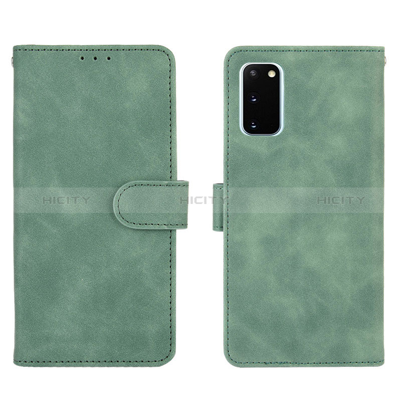 Coque Portefeuille Livre Cuir Etui Clapet L01Z pour Samsung Galaxy S20 FE (2022) 5G Vert Plus