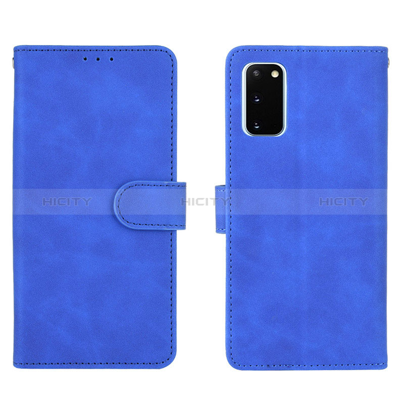 Coque Portefeuille Livre Cuir Etui Clapet L01Z pour Samsung Galaxy S20 FE 4G Bleu Plus