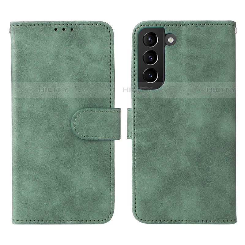 Coque Portefeuille Livre Cuir Etui Clapet L01Z pour Samsung Galaxy S21 Plus 5G Vert Plus