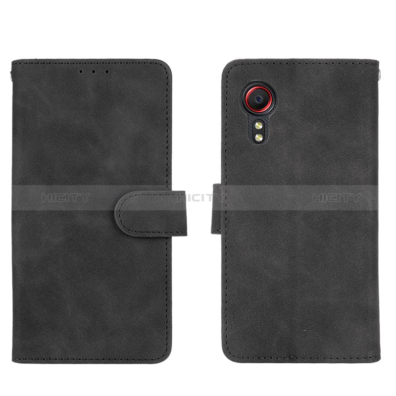 Coque Portefeuille Livre Cuir Etui Clapet L01Z pour Samsung Galaxy XCover 5 SM-G525F Noir Plus