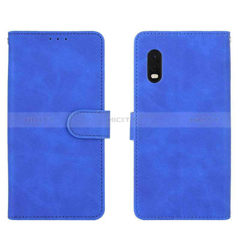 Coque Portefeuille Livre Cuir Etui Clapet L01Z pour Samsung Galaxy XCover Pro Bleu Plus