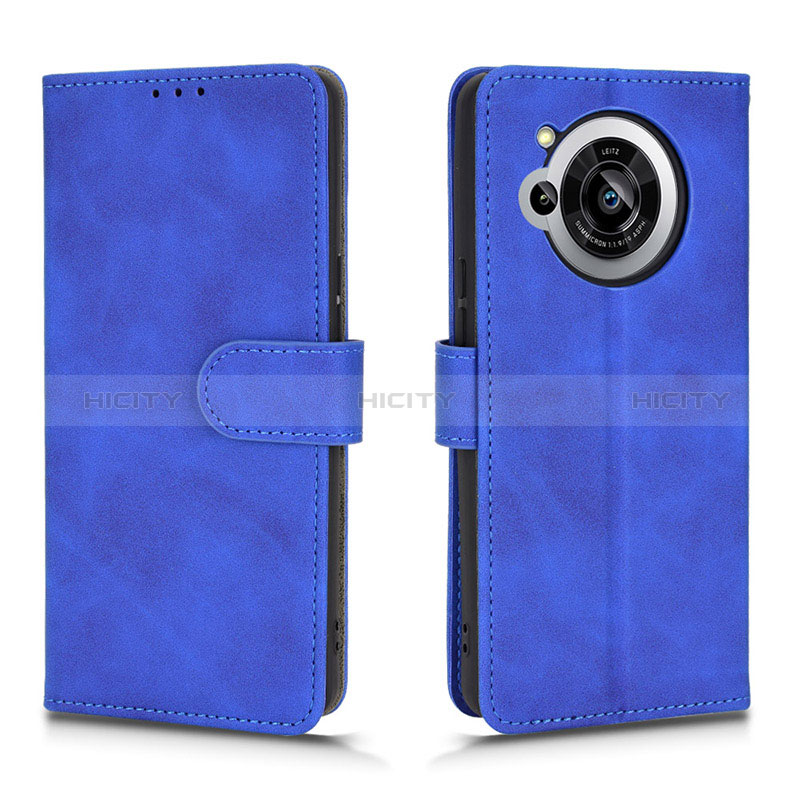 Coque Portefeuille Livre Cuir Etui Clapet L01Z pour Sharp Aquos R7 Bleu Plus