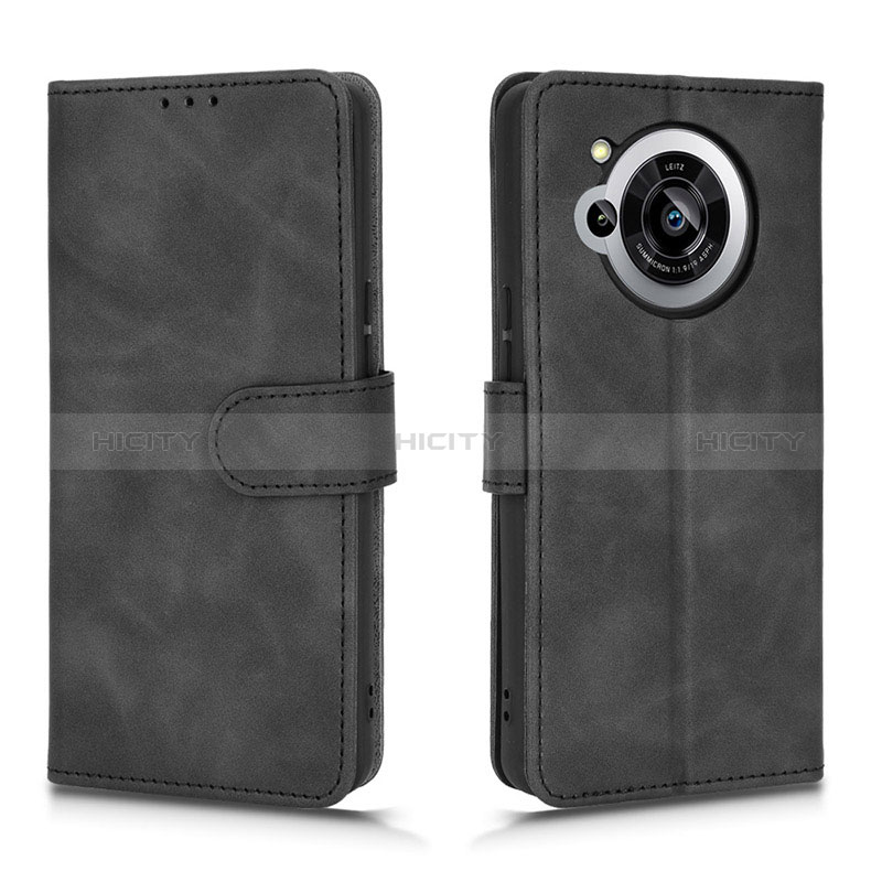 Coque Portefeuille Livre Cuir Etui Clapet L01Z pour Sharp Aquos R7 Noir Plus