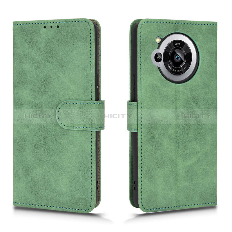 Coque Portefeuille Livre Cuir Etui Clapet L01Z pour Sharp Aquos R7 Vert Plus