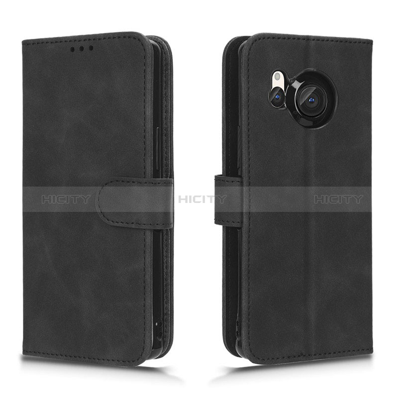 Coque Portefeuille Livre Cuir Etui Clapet L01Z pour Sharp Aquos R8 Noir Plus