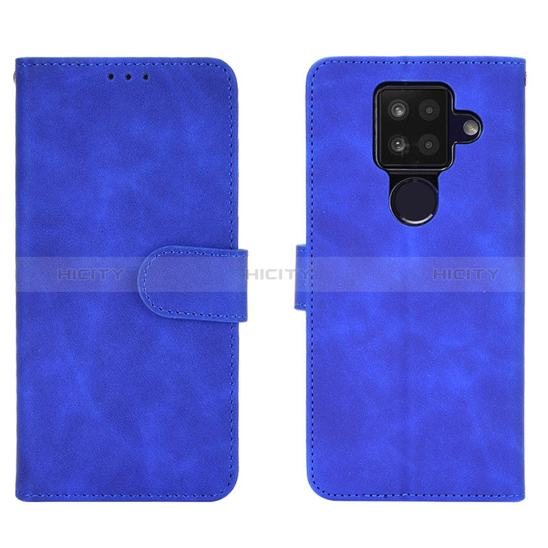 Coque Portefeuille Livre Cuir Etui Clapet L01Z pour Sharp Aquos Sense4 Plus Bleu Plus