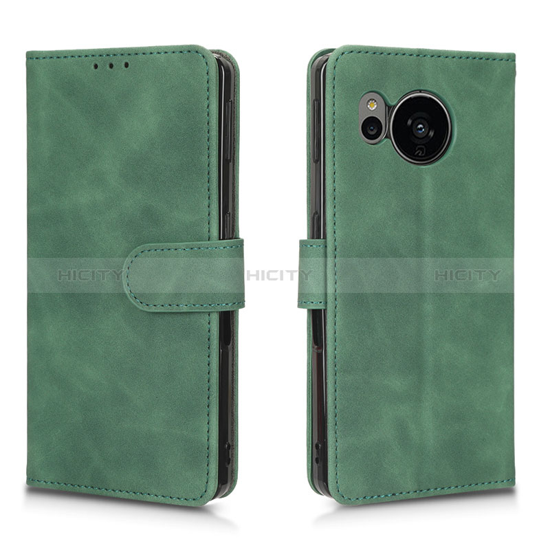 Coque Portefeuille Livre Cuir Etui Clapet L01Z pour Sharp Aquos Sense7 Plus Vert Plus