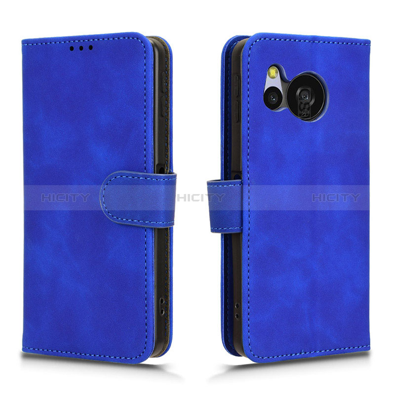 Coque Portefeuille Livre Cuir Etui Clapet L01Z pour Sharp Aquos Sense8 Bleu Plus