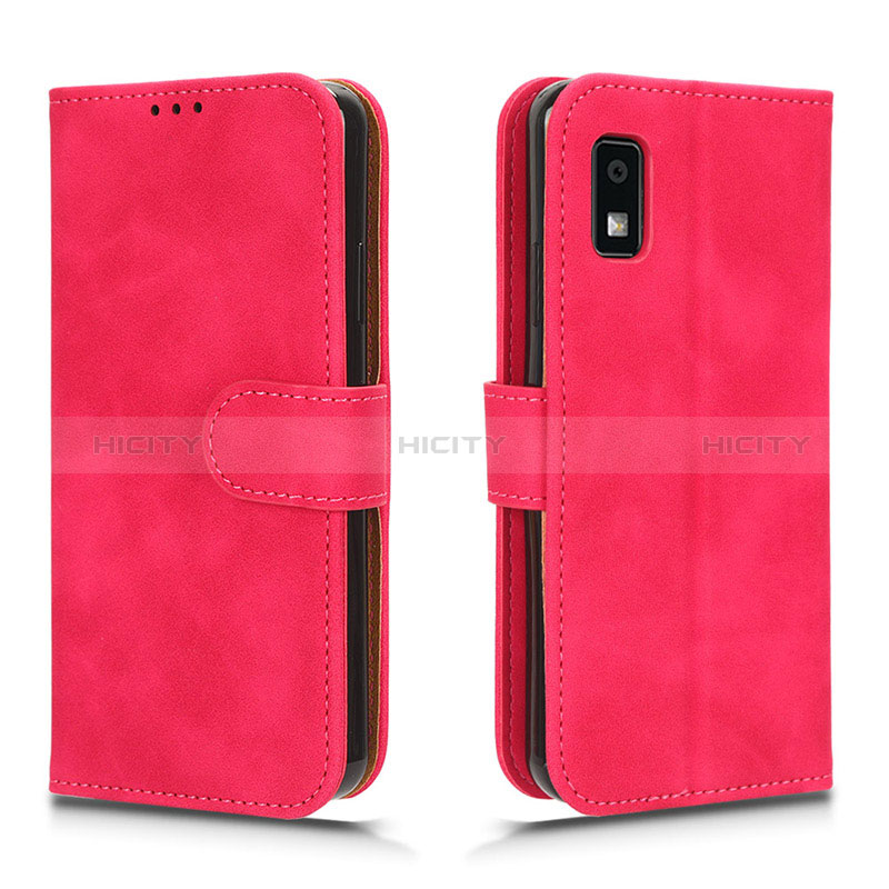 Coque Portefeuille Livre Cuir Etui Clapet L01Z pour Sharp Aquos wish3 Rose Rouge Plus