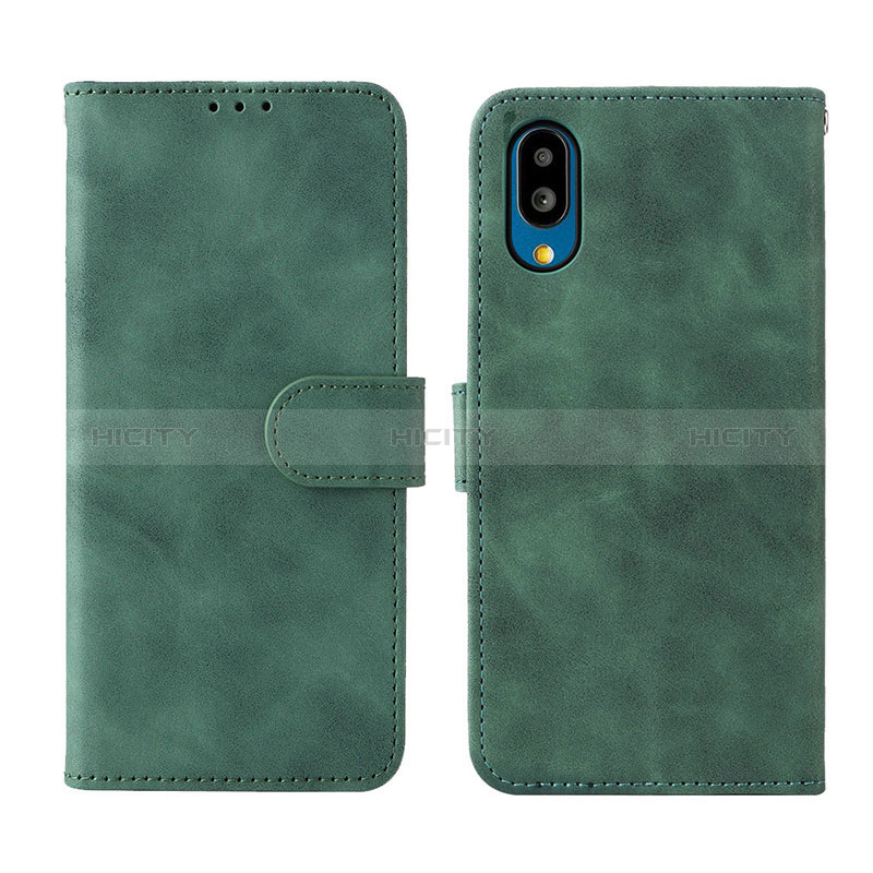 Coque Portefeuille Livre Cuir Etui Clapet L01Z pour Sharp Simple Sumaho 6 Vert Plus