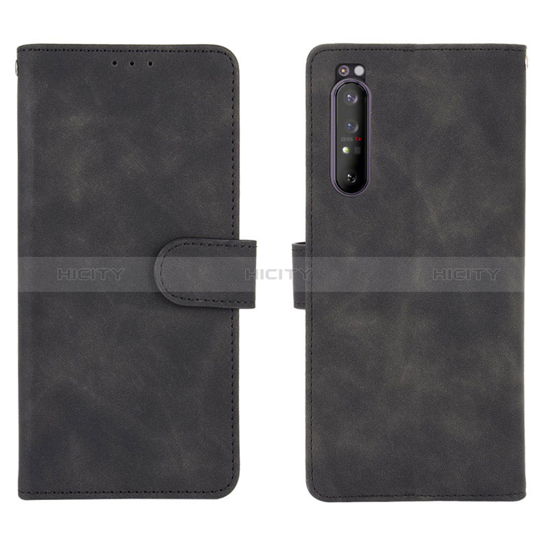 Coque Portefeuille Livre Cuir Etui Clapet L01Z pour Sony Xperia 1 II Noir Plus