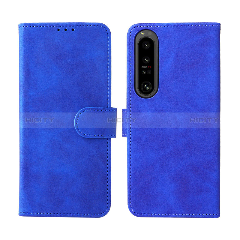 Coque Portefeuille Livre Cuir Etui Clapet L01Z pour Sony Xperia 1 IV Bleu Plus