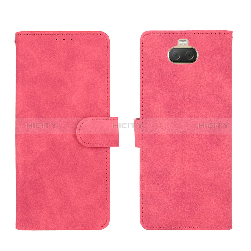 Coque Portefeuille Livre Cuir Etui Clapet L01Z pour Sony Xperia 10 Plus Rose Rouge Plus