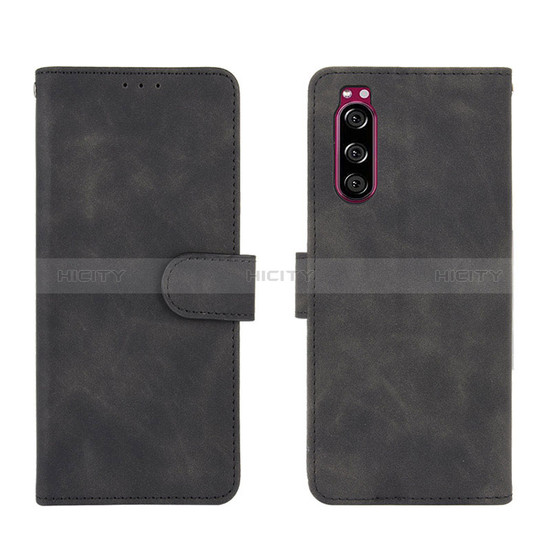 Coque Portefeuille Livre Cuir Etui Clapet L01Z pour Sony Xperia 5 II Noir Plus