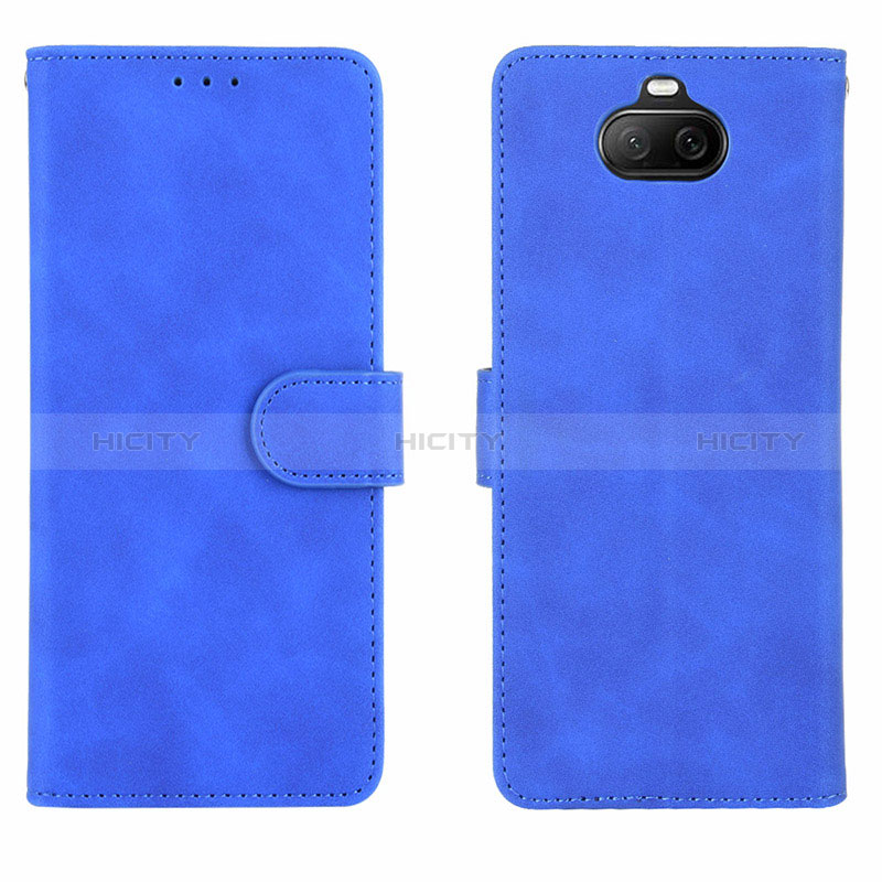 Coque Portefeuille Livre Cuir Etui Clapet L01Z pour Sony Xperia 8 Bleu Plus