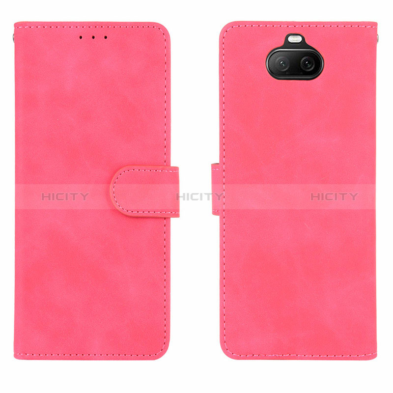 Coque Portefeuille Livre Cuir Etui Clapet L01Z pour Sony Xperia 8 Rose Rouge Plus