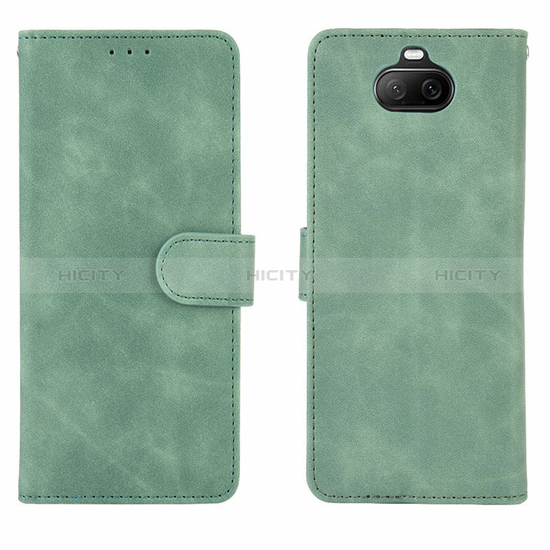 Coque Portefeuille Livre Cuir Etui Clapet L01Z pour Sony Xperia 8 Vert Plus