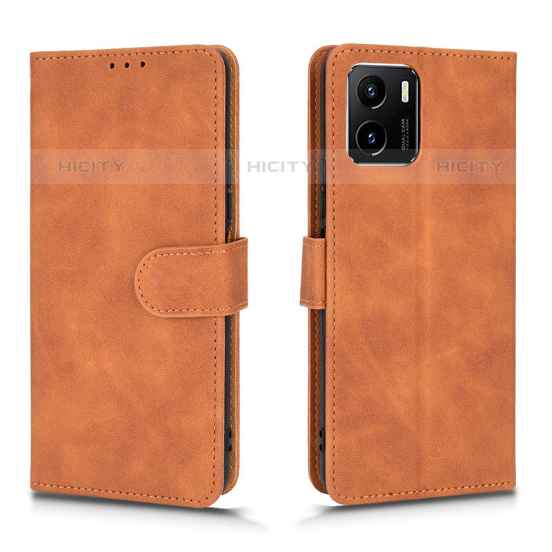 Coque Portefeuille Livre Cuir Etui Clapet L01Z pour Vivo iQOO U5x Marron Plus