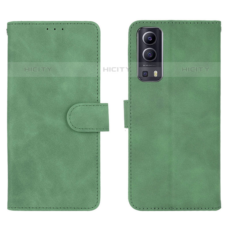 Coque Portefeuille Livre Cuir Etui Clapet L01Z pour Vivo iQOO Z3 5G Vert Plus