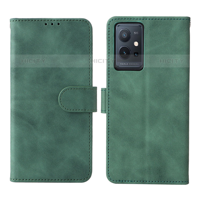 Coque Portefeuille Livre Cuir Etui Clapet L01Z pour Vivo iQOO Z6 5G Vert Plus