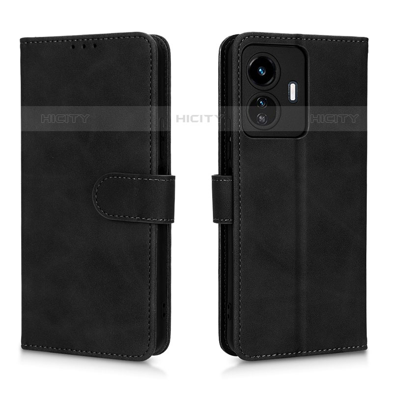 Coque Portefeuille Livre Cuir Etui Clapet L01Z pour Vivo iQOO Z6 Lite 5G Noir Plus