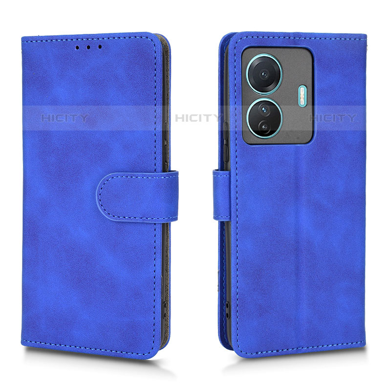 Coque Portefeuille Livre Cuir Etui Clapet L01Z pour Vivo iQOO Z6 Pro 5G Bleu Plus