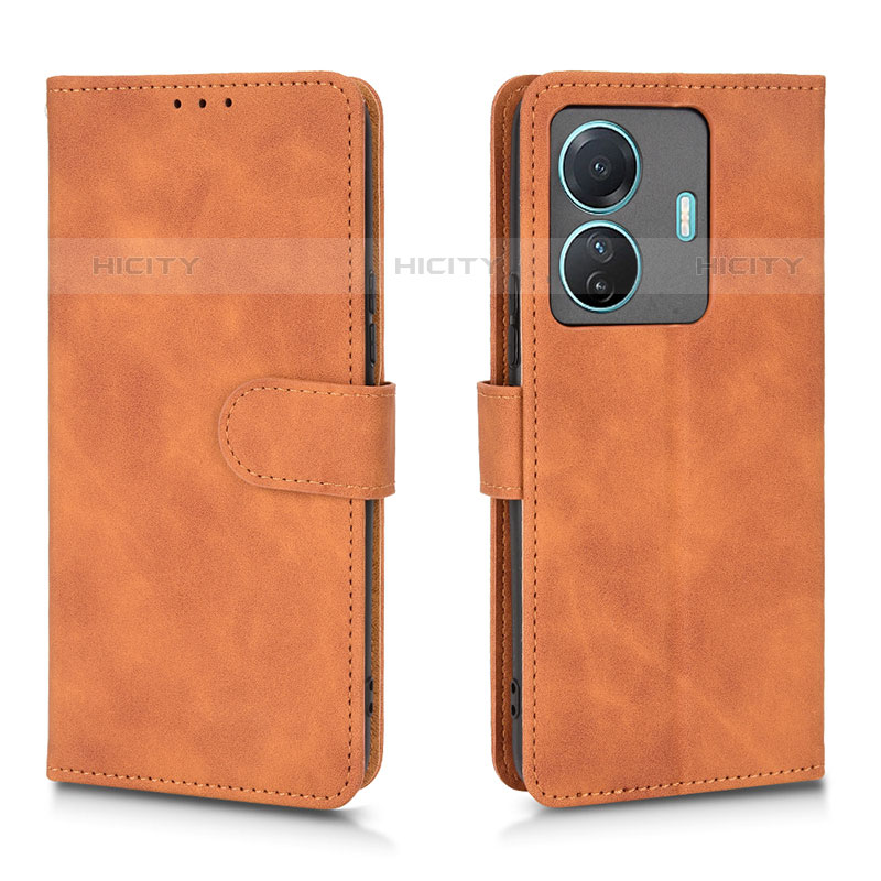 Coque Portefeuille Livre Cuir Etui Clapet L01Z pour Vivo iQOO Z6 Pro 5G Marron Plus