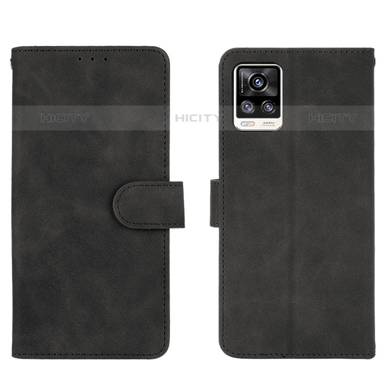 Coque Portefeuille Livre Cuir Etui Clapet L01Z pour Vivo V20 (2021) Noir Plus