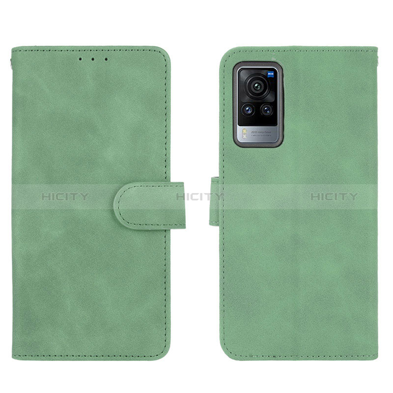 Coque Portefeuille Livre Cuir Etui Clapet L01Z pour Vivo X60 Pro 5G Vert Plus