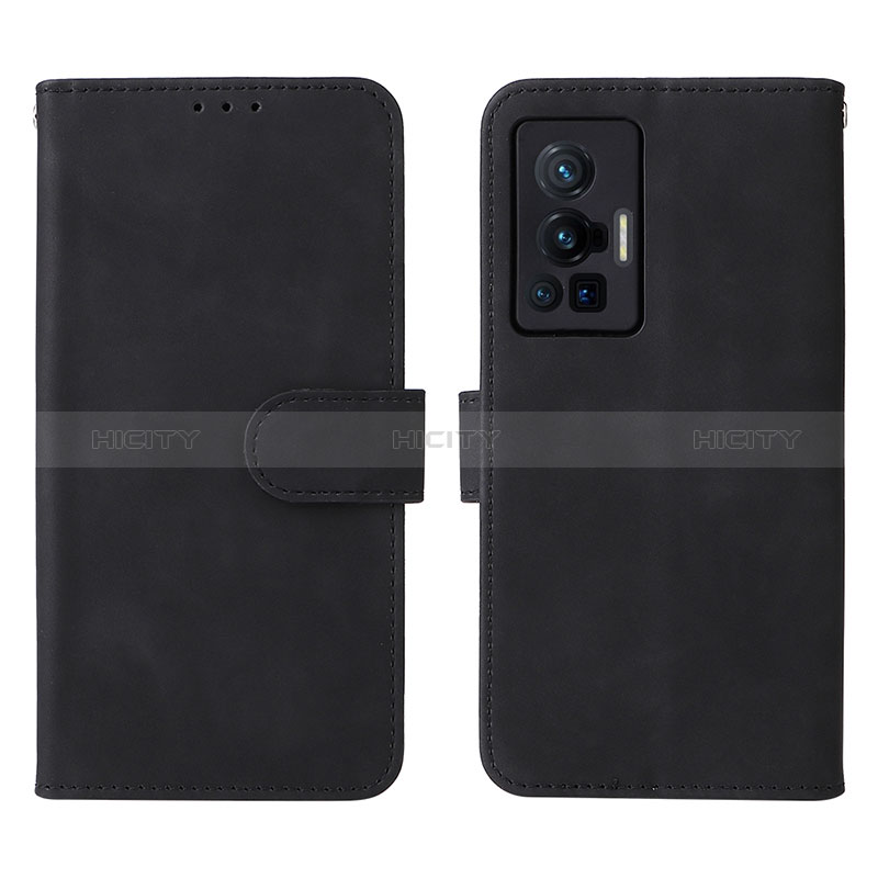 Coque Portefeuille Livre Cuir Etui Clapet L01Z pour Vivo X70 Pro 5G Noir Plus