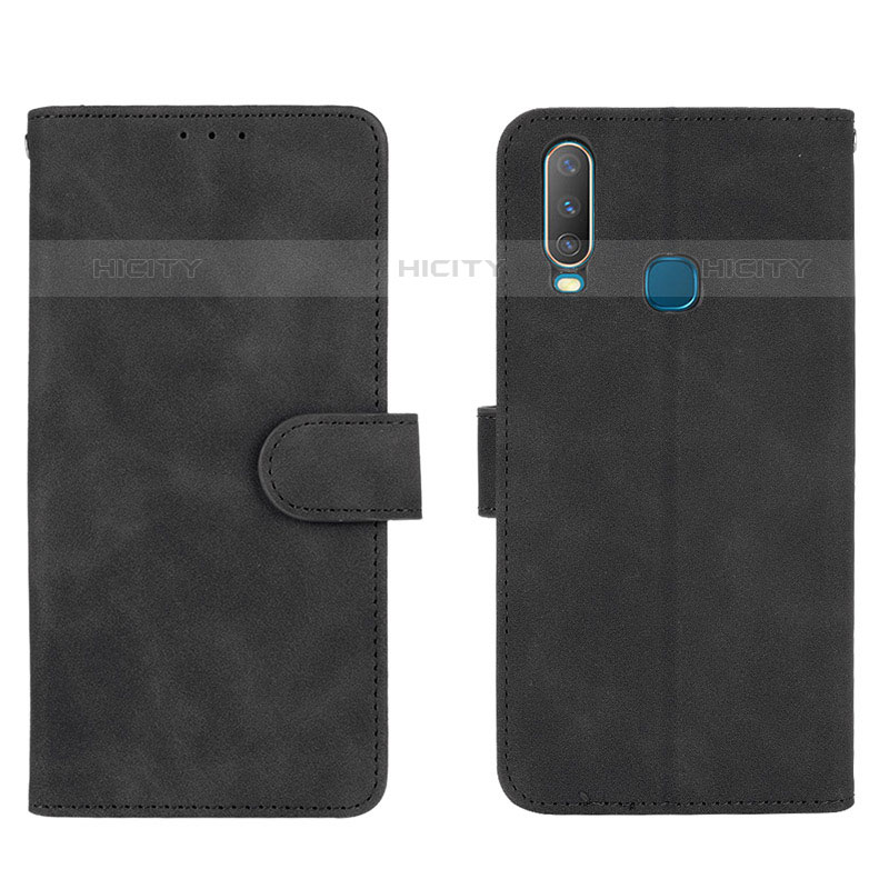 Coque Portefeuille Livre Cuir Etui Clapet L01Z pour Vivo Y11 Noir Plus