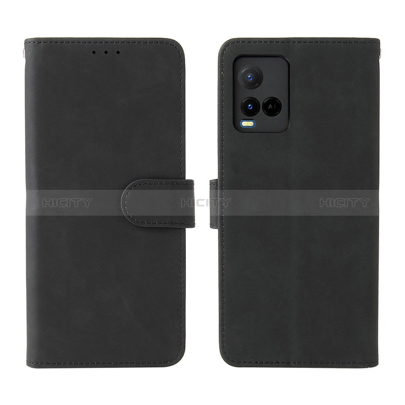 Coque Portefeuille Livre Cuir Etui Clapet L01Z pour Vivo Y21e Noir Plus