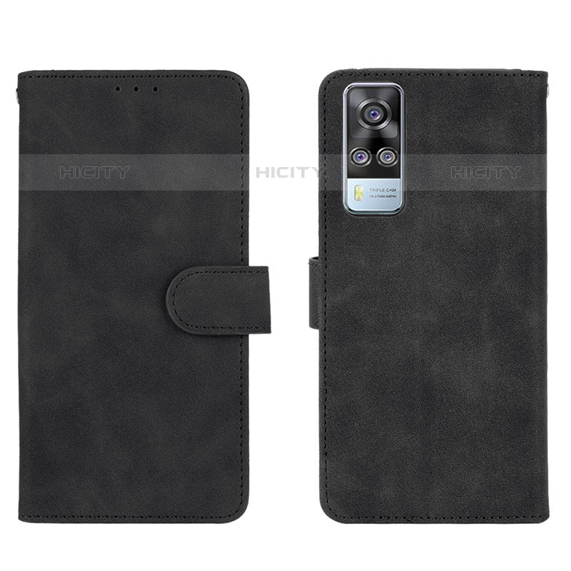 Coque Portefeuille Livre Cuir Etui Clapet L01Z pour Vivo Y51A Noir Plus