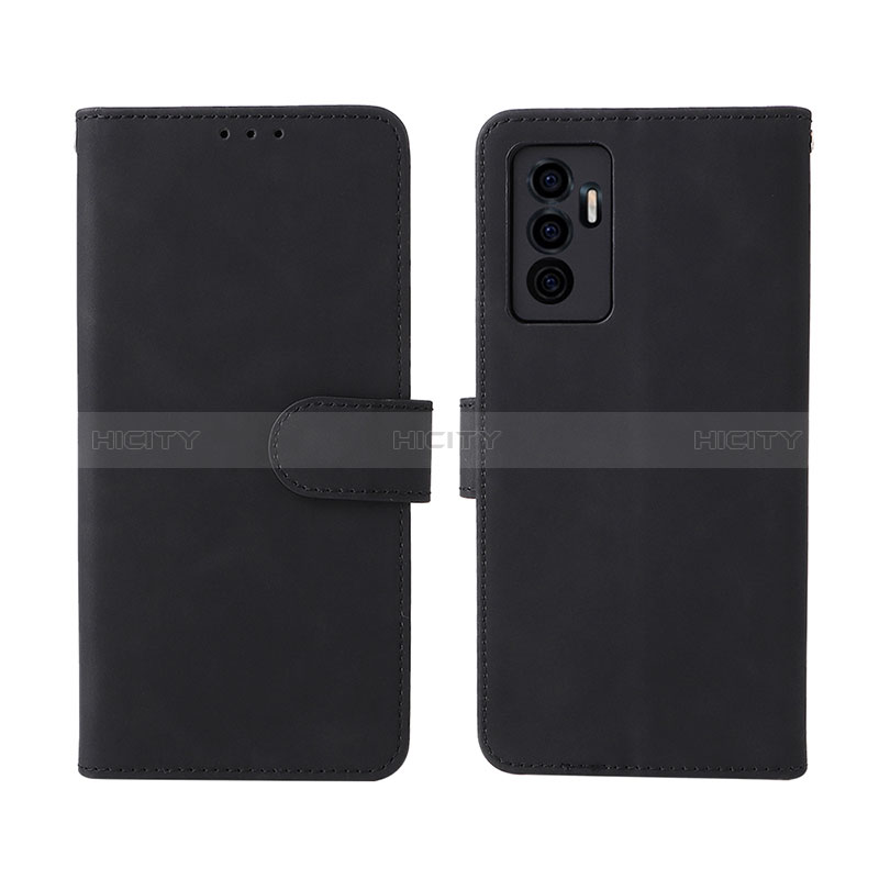 Coque Portefeuille Livre Cuir Etui Clapet L01Z pour Vivo Y75 4G Noir Plus