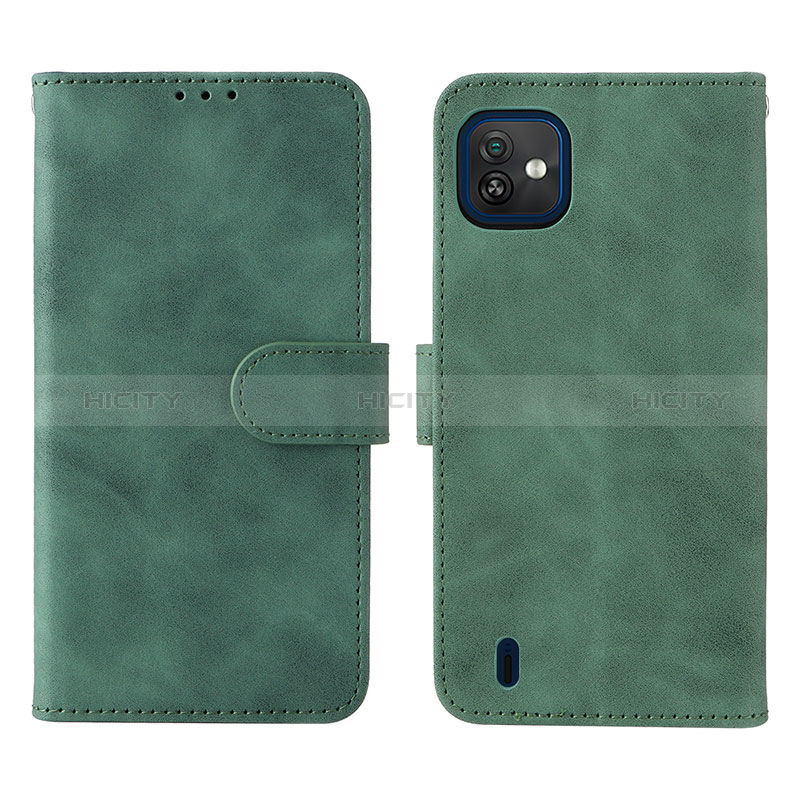 Coque Portefeuille Livre Cuir Etui Clapet L01Z pour Wiko Y82 Vert Plus