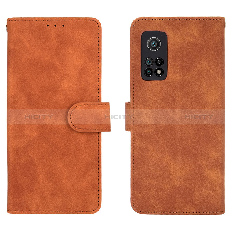 Coque Portefeuille Livre Cuir Etui Clapet L01Z pour Xiaomi Mi 10T 5G Marron Plus