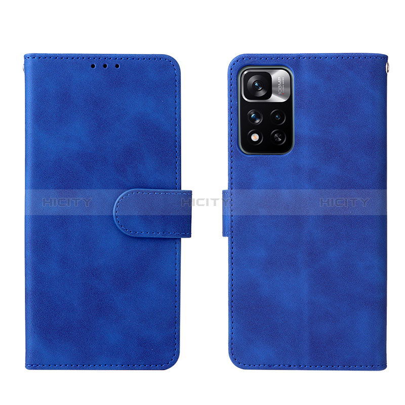 Coque Portefeuille Livre Cuir Etui Clapet L01Z pour Xiaomi Mi 11i 5G (2022) Bleu Plus