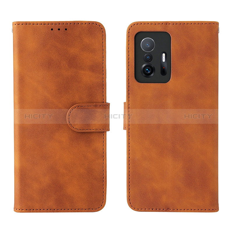 Coque Portefeuille Livre Cuir Etui Clapet L01Z pour Xiaomi Mi 11T 5G Marron Plus