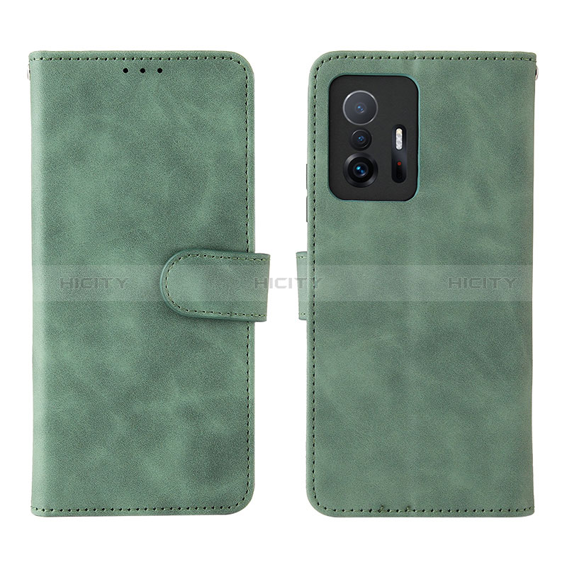 Coque Portefeuille Livre Cuir Etui Clapet L01Z pour Xiaomi Mi 11T 5G Vert Plus