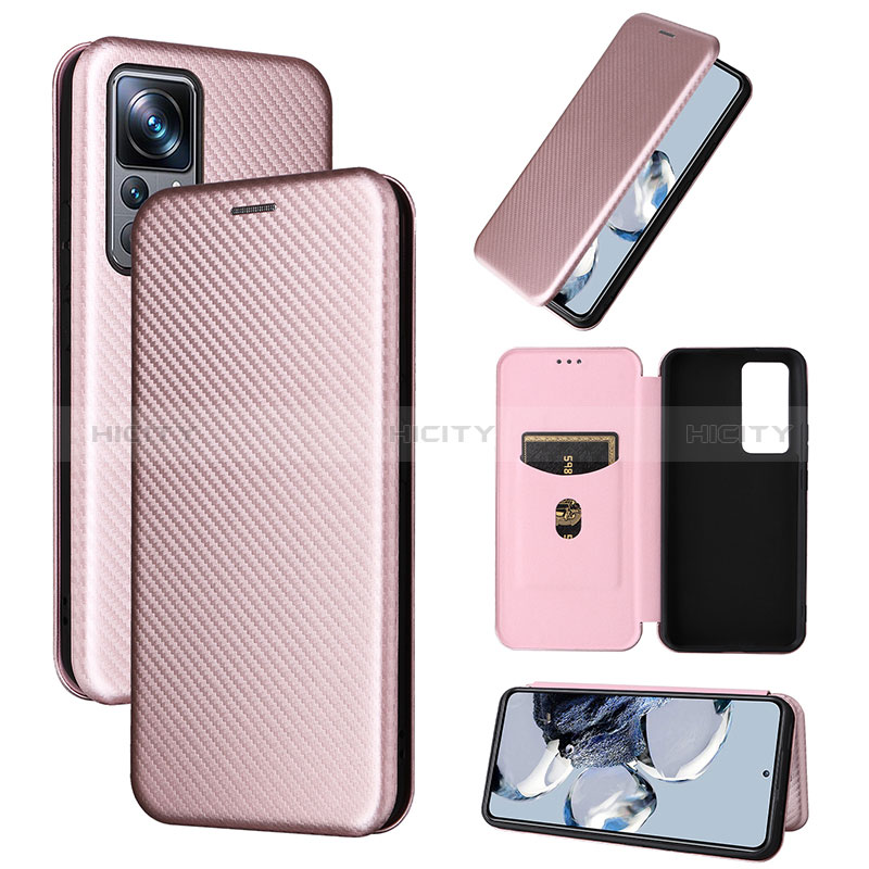 Coque Portefeuille Livre Cuir Etui Clapet L01Z pour Xiaomi Mi 12T 5G Or Rose Plus