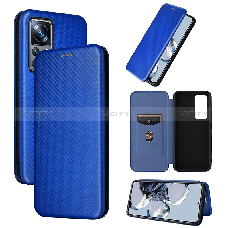 Coque Portefeuille Livre Cuir Etui Clapet L01Z pour Xiaomi Mi 12T Pro 5G Bleu Plus