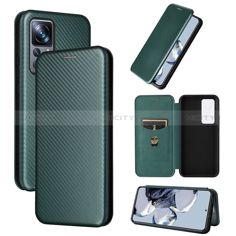 Coque Portefeuille Livre Cuir Etui Clapet L01Z pour Xiaomi Mi 12T Pro 5G Vert Plus