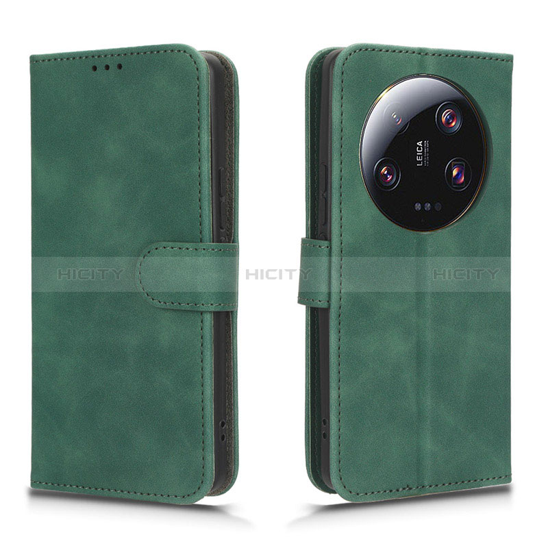 Coque Portefeuille Livre Cuir Etui Clapet L01Z pour Xiaomi Mi 13 Ultra 5G Vert Plus