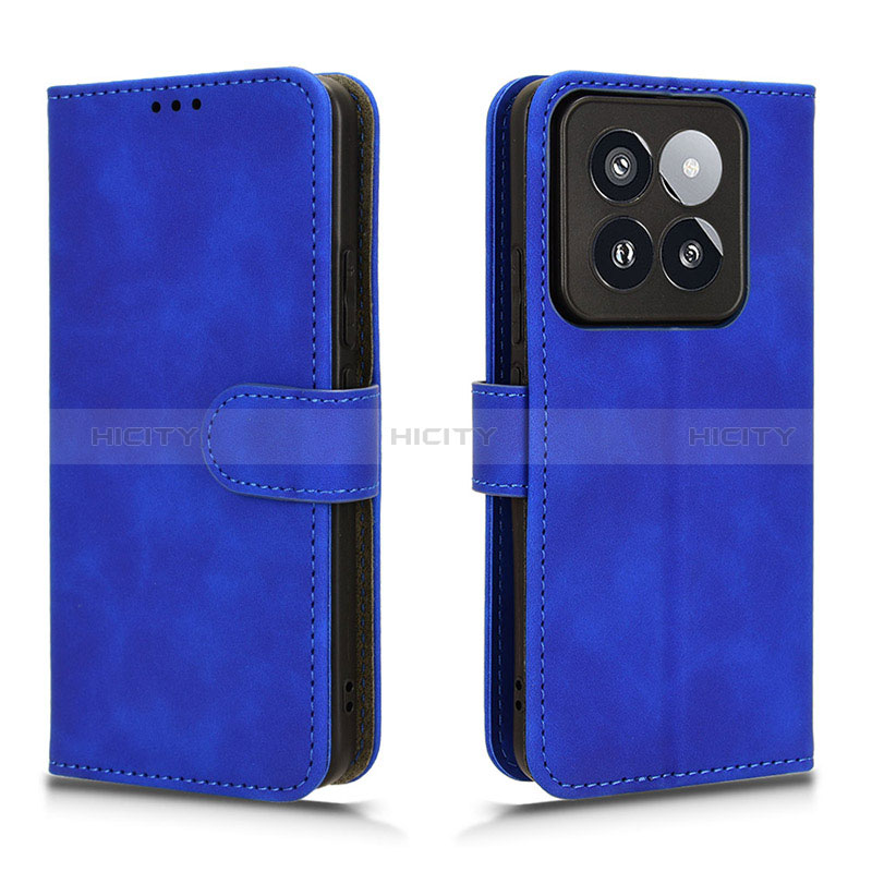 Coque Portefeuille Livre Cuir Etui Clapet L01Z pour Xiaomi Mi 14 5G Bleu Plus