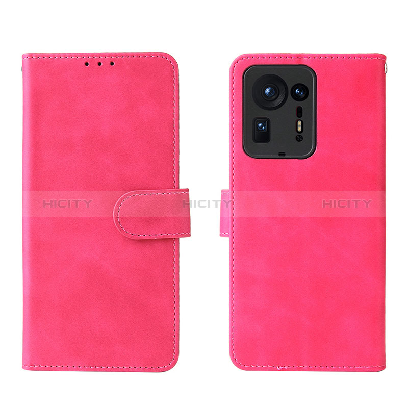 Coque Portefeuille Livre Cuir Etui Clapet L01Z pour Xiaomi Mi Mix 4 5G Rose Rouge Plus