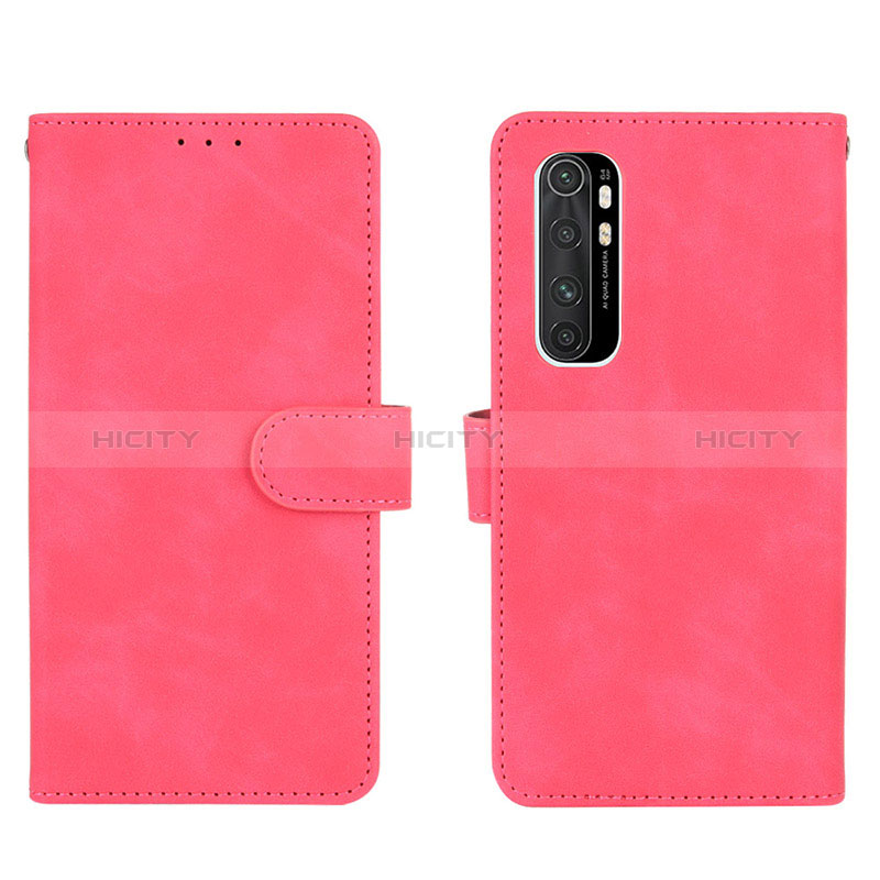 Coque Portefeuille Livre Cuir Etui Clapet L01Z pour Xiaomi Mi Note 10 Lite Rose Rouge Plus