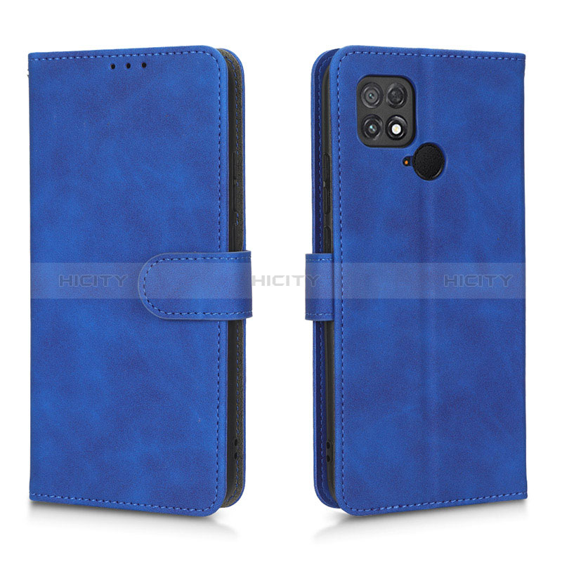 Coque Portefeuille Livre Cuir Etui Clapet L01Z pour Xiaomi Poco C40 Bleu Plus