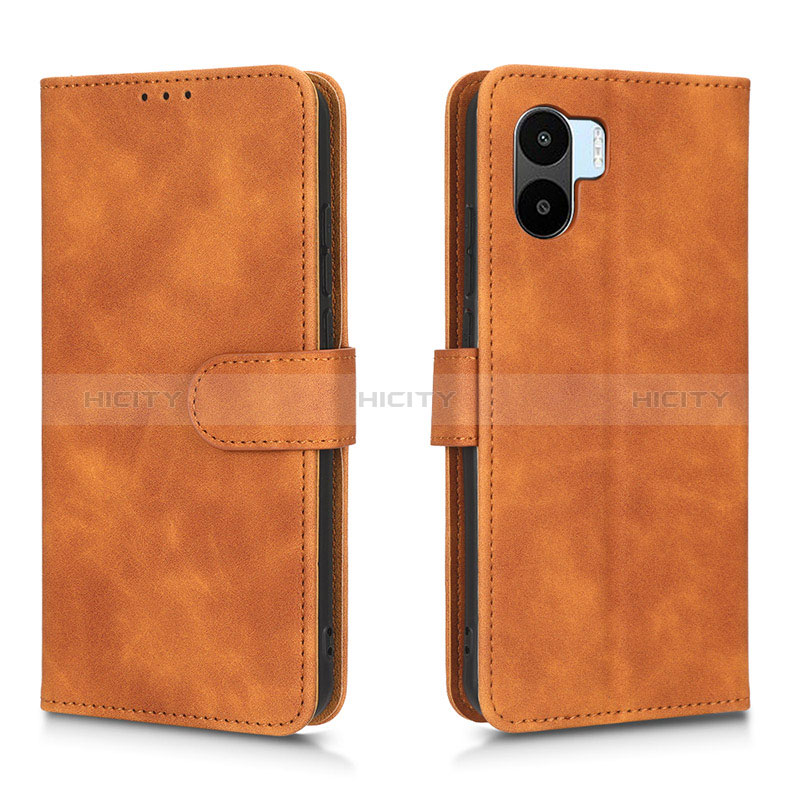 Coque Portefeuille Livre Cuir Etui Clapet L01Z pour Xiaomi Poco C50 Marron Plus